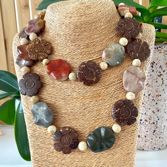 Silver Dawn Jewels Jewelry - River Stone & Semiprecious Statement Necklace SDJ Farida Collection⎜ NWT